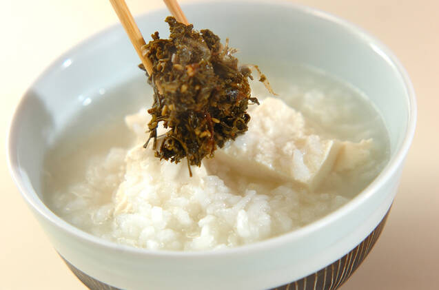 茶がらの佃煮粥の作り方の手順4