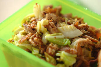 キャベツとツナのマスタード炒め