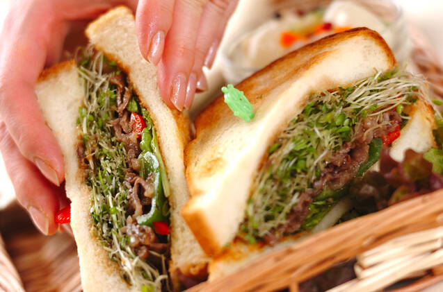 焼き肉サンドの作り方の手順9