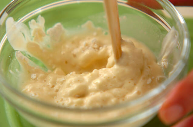 大豆と桜エビのかき揚げの作り方の手順2