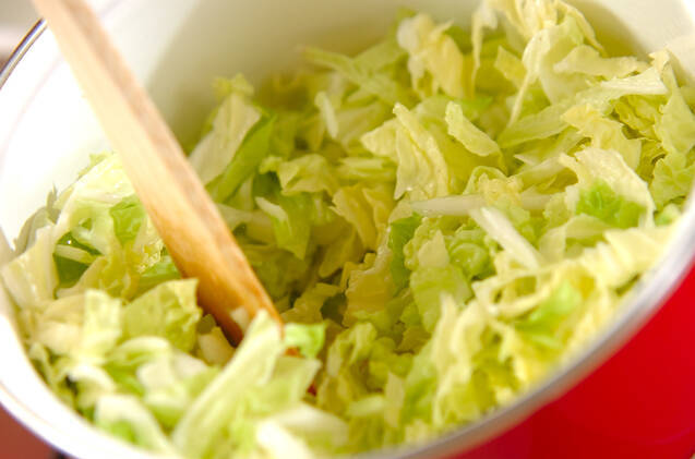 白菜のミルクスープの作り方の手順4