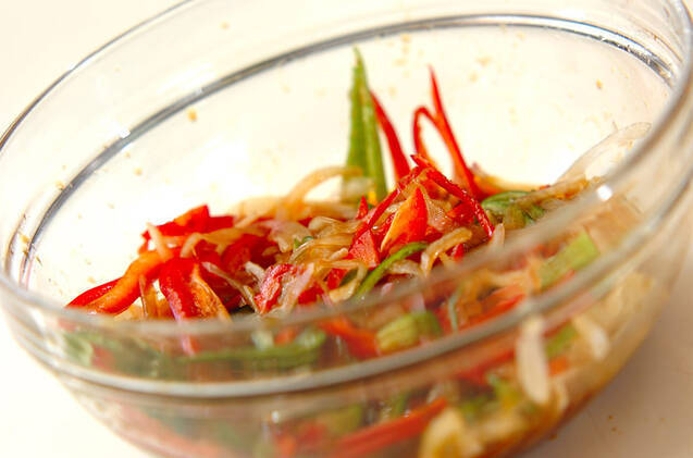 たっぷり野菜をのせた揚げつくねの作り方の手順5