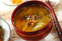 イワシ缶のみそ汁