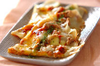 フライパンでジャガイモのピザ
