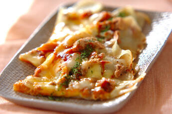 フライパンでジャガイモのピザ
