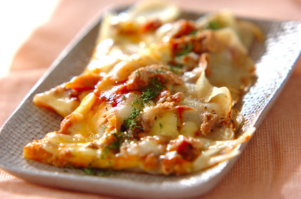 フライパンでジャガイモのピザ