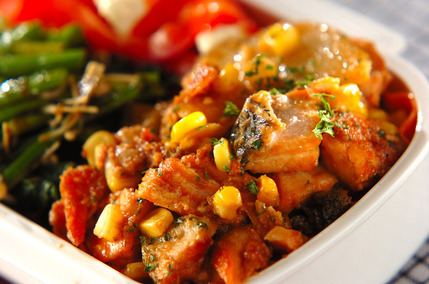 鮭とジャガイモのみそマヨ焼き