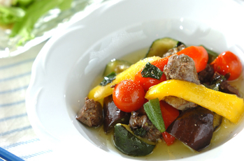 レバーと野菜のオイル煮