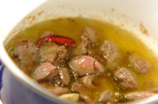 レバーと野菜のオイル煮の作り方の手順9