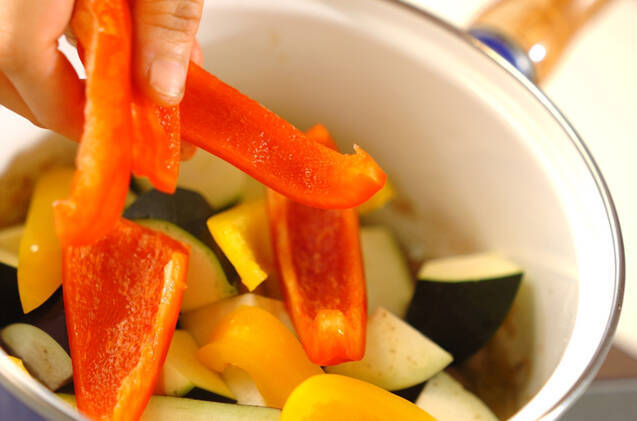 レバーと野菜のオイル煮の作り方の手順10