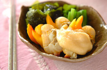 アオヤギとニラの酢みそ和え