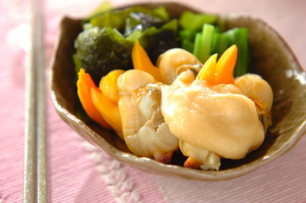 アオヤギとニラの酢みそ和え