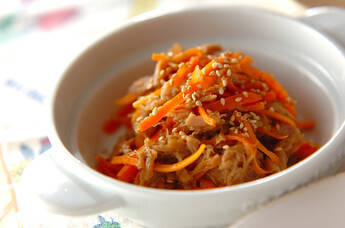 ニンジンとツナのナメタケ炒め