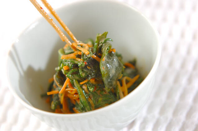 菊菜のピリ辛ゴマ和えの作り方の手順5
