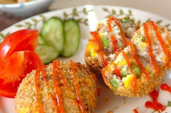 エンドウ豆入りコロッケ