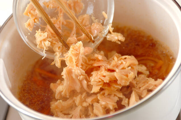 ライトチキンのつゆだく親子丼の作り方の手順2