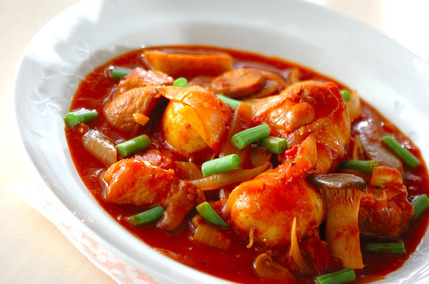 新ジャガのトマト煮込み