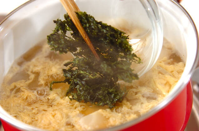 カブのかきたま汁の作り方の手順4