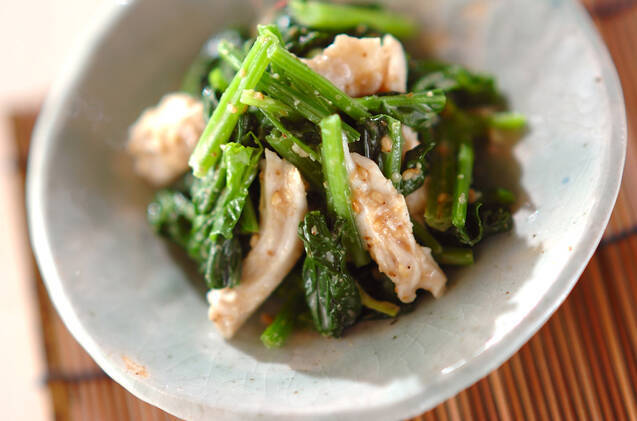 ホウレン草と鶏のゴマ和え