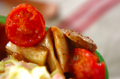 エリンギとプチトマトのソテー 副菜 レシピ 作り方 E レシピ 料理のプロが作る簡単レシピ