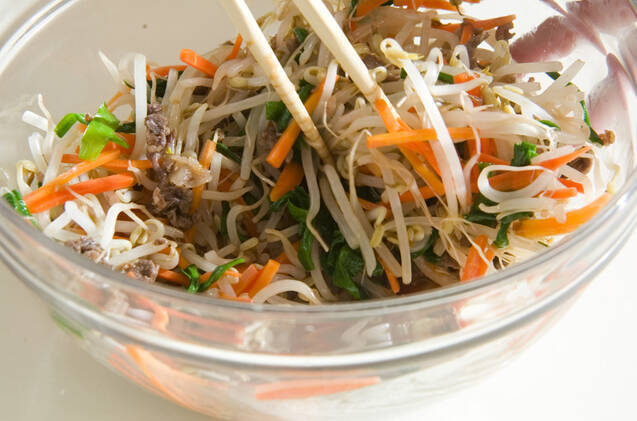 モヤシのレンジ和えの作り方の手順4