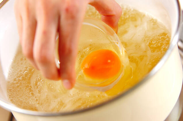 卵のみそ汁の作り方の手順4