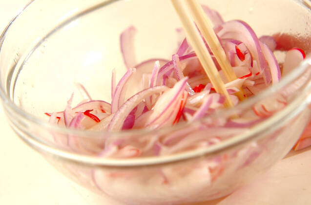 紫玉ネギの甘酢漬けの作り方の手順4