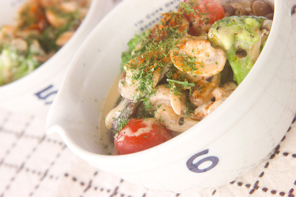 キノコのフライパンチーズ煮