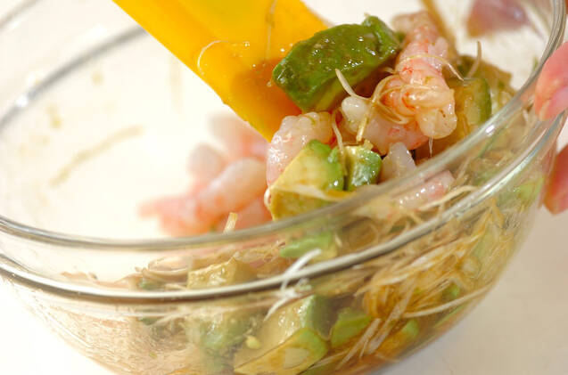 甘エビとアボカドの中華和えの作り方の手順4