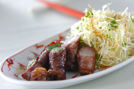 牛肉のネギ巻き焼き