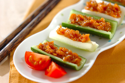 キュウリとセロリのもろみのせ