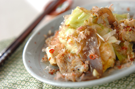 キャベツと豆腐の炒め物