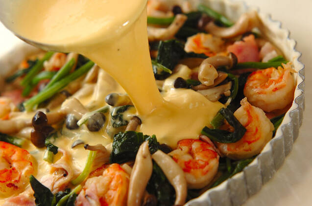 エビとホウレン草のキッシュの作り方の手順11