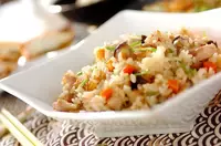 干しシイタケの炊き込みご飯