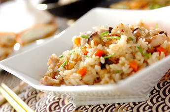 干しシイタケの炊き込みご飯