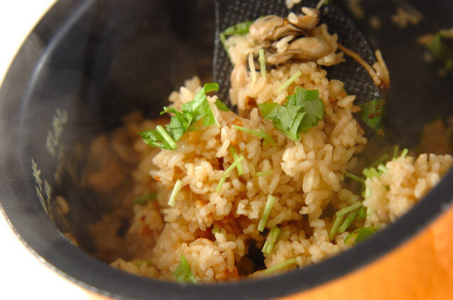 カキの炊き込みご飯の作り方の手順6