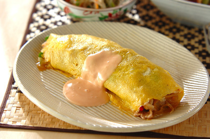 豚肉と玉ネギのオムレツ