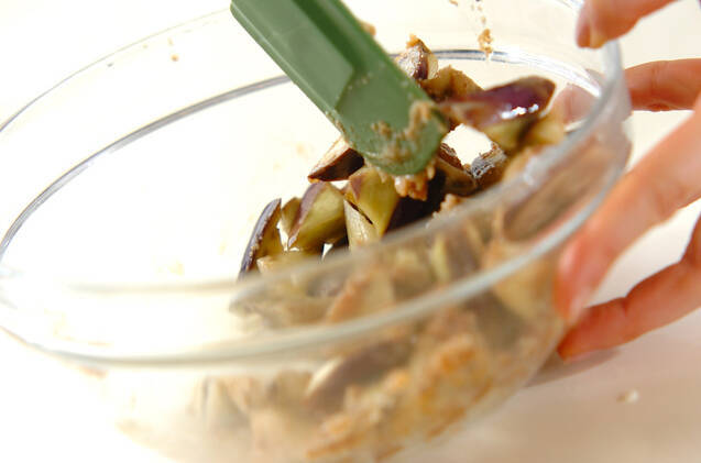 レンジでナスのゴマ和えの作り方の手順3