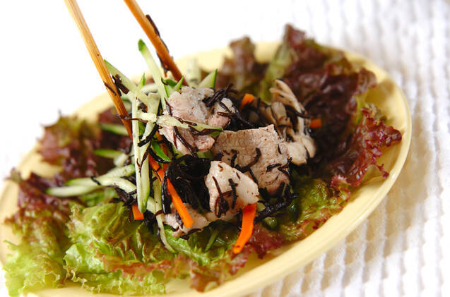 豚肉と芽ヒジキのサラダの作り方の手順7