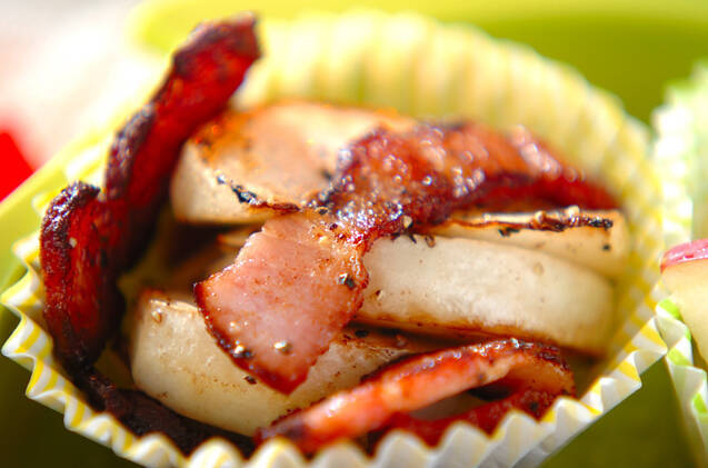 カブと厚切りベーコンのソテー