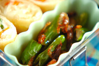 シシトウの桜エビ炒め