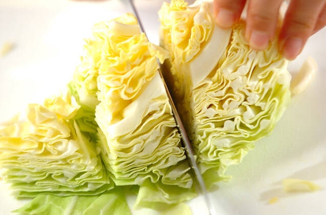 春キャベツとホタテのペペロンチーノスパゲティーの作り方の手順1