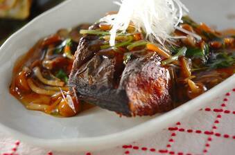 白身魚のナメコあん