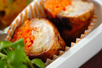 ささ身のニンジンとリンゴ巻き