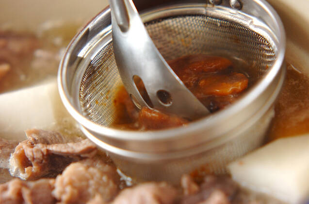 大根とすじ肉の煮込みコリアン風の作り方の手順5