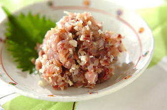 アジのミョウガなめろう