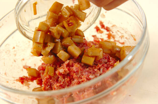 レンコン入りハンバーグの作り方の手順3