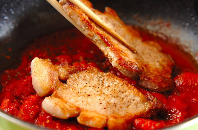 豚肉のトマトソース煮の作り方の手順5