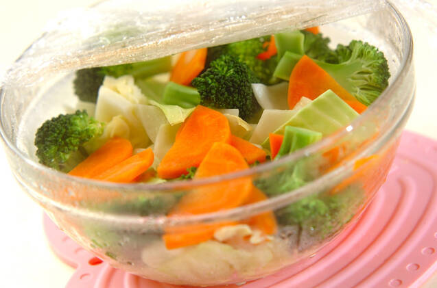 レンジ野菜のサラダの作り方の手順5