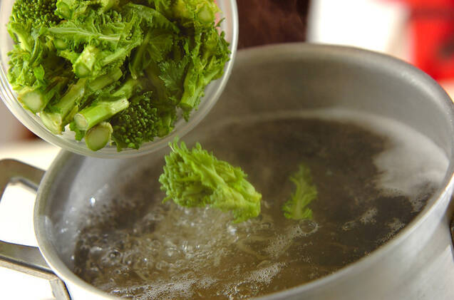 簡単！明太子パスタ ワンランク上のおいしさ 菜の花で鮮やかにの作り方の手順3